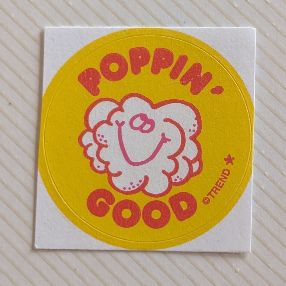10/$25 Popcorn "Popping Good" Scratch & Sniff Retro Sticker